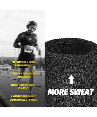 Lvcky Wrist Sweatband - Elastic Cotton Sports Wristbands (2 Pack 6 Inch) for Ultimate Comfort & Performance - Ideal for Exercise & Workouts - Buy Online on GoSupps.com