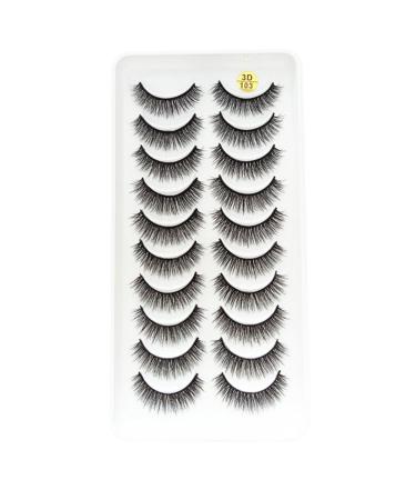 FRCOLOR 10 Pairs of False Eyelashes Fluffy Pesta as Postizas Natural Artificial Eyelashes Long Black Thick Eyelashes Magnetic Eyelashes Natural Look 3D Adhesive Form Chemical Fibre