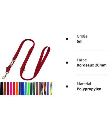 Adjustable Double Dog Leash 5m for Large Dogs - Bordeaux - Perfect for 2 Dogs - Durable & Versatile - Buy Online on GoSupps.com