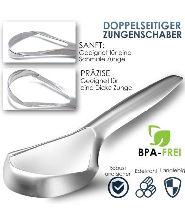 Stainless Steel Tongue Cleaner Set - 2 Durable Tongue Scrapers for Fresh Breath - High-Quality Tongue Brush for Adults - Buy Online on GoSupps.com