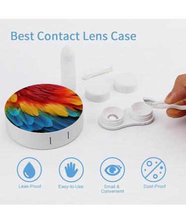 Buy Parrot Feather Print Contact Lens Case | Stylish & Travel-Friendly Lens Care Box - Buy Online on GoSupps.com