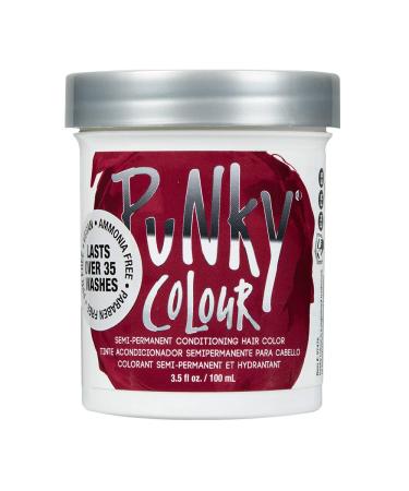 Punky Red Wine Semi Permanent Conditioning Hair Color  Non-Damaging Hair Dye  Vegan  PPD and Paraben Free  Transforms to Vibrant Hair Color  Easy To Use and Apply Hair Tint  lasts up to 35 washes  3.5oz Red Wine 3.5 Fl O...