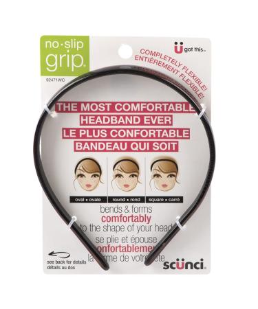 Scunci 92471Wc Bendable Black headband (Bends Perfectly To The Shape Of Your Head) 1 Count
