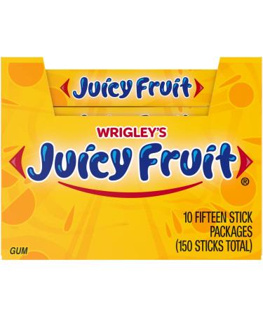 Juicy Fruit Gum Original Bubble Chewing Gum - Original Bubble - 15 pieces - Pack Of 10