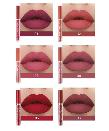 Topcent 6 Colors Matte Liquid Lipstick Makeup Set - Long-Lasting, Waterproof Lip Gloss (A) - Buy Online on GoSupps.com