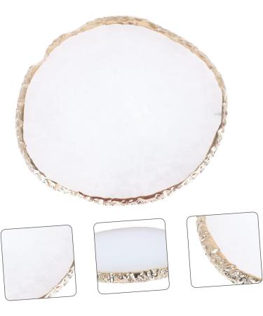  POPETPOP POPETPOP 1Pc Round Palette Golden Makeup Tray Nail Gel Nail Art Supplies Christmas Nail Art Supplies Makeup Mixing Tray White Color Plate Resin Crack - Buy Online on GoSupps.com
