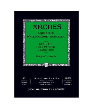 Arches Cold Press Watercolor Pad, 9"X12" 2-Pack 9-x-12-Inch