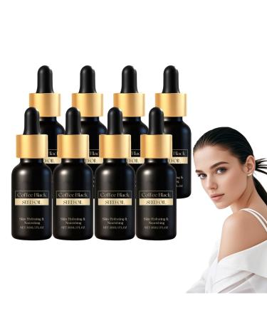 VKaoess Coffee Black Cumin Oil Coffee Serum Oil for Face and Body Vitamin E Enriched Skin Serum Helps Reduce Fine Lines Nourishing Blend to Soften Skin 30ml 8 Bottles
