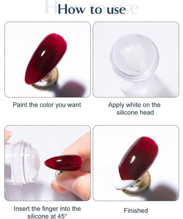 EBANKU French Tip Nail Stamp Set - 3PCS Clear Silicone Stamping Kit with 6PCS Replaceable Heads and Scrapers for DIY French Manicure at Home - Buy Online on GoSupps.com