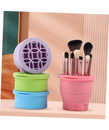 FRCOLOR Brush Scrubber Bowl Brush Holder Makeup Brush Cleaning Pad Powder Puff Cleaning Bowl Makeup Brush Washing Mat Makeup Sponge Cleaning Bowl Silica Gel Storage Box Make up Purple 10x8.5cm Purple - Buy Online on GoSupps.com