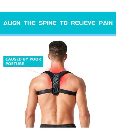 Posture Corrector for Men & Women | Adjustable Upper Back Brace Support | Pain Relief for Neck & Clavicle | Scoliosis Back Straightener - Buy Online on GoSupps.com