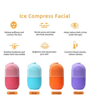 Buy Ice Roller & Gua Sha Massager Stones - Reusable Silicone Ice Brush Cube Mold for Soothing Puffy Eyes & Skin Tightening | Face Treatment Tool (Orange) International Shipping Available - Buy Online on GoSupps.com