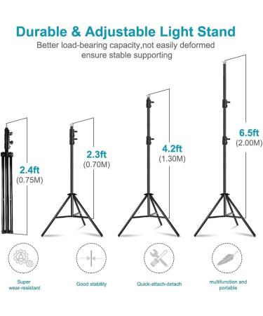 MsMk 6.5ft x 10ft Photo Video Studio Backdrop Stand Kit - Adjustable Muslin Background Support System with Clips, Sand Bag, Carry Bag - Perfect for Photography Studio - Buy Online on GoSupps.com