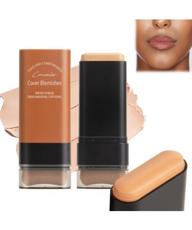Cooklesa Hydrating Lightweight Foundation Stick with Brush Korea Flawless Eraser Foundation Stick Multiuse Foundation Stick Makeup Lightweight Foundation Stick Makeup Built-In Foundation Brush (#5 1) #5 1 count (Pack of 1)