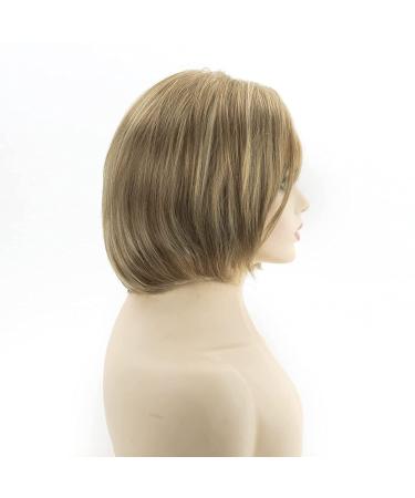 Short Blonde Pixie Bob Wig with Bangs - Layered Straight Bob Wig for White Women - Heat Resistant Synthetic Hair - Buy Online on GoSupps.com