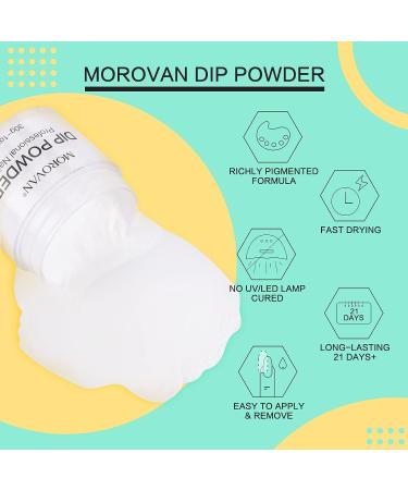 Morovan White Dip Powder - Odor-Free Dipping System for DIY Nail Art - Long-Lasting 30g/1oz - Buy Online on GoSupps.com