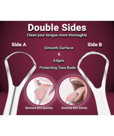 Stainless Steel Tongue Scraper 2-Pack | Travel Cases Included | Fresh Breath & Oral Health for Adults & Kids - Buy Online on GoSupps.com