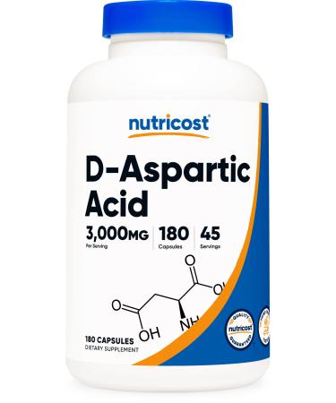 Nutricost D-Aspartic Acid (DAA) 3000mg - 180 Capsules - Buy Online on GoSupps.com
