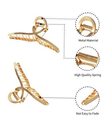 Buy Slipproof Big Hair Clips for Thick & Thin Hair - 5 Pack Metal Hair Claws for Women - Buy Online on GoSupps.com