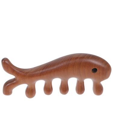 Beaupretty Fish Shape Massage Comb for Men - Gua Sha Wooden Comb for Curly Hair - Golden Sandalwood Wide Tooth Hair Stick - Buy Online on GoSupps.com