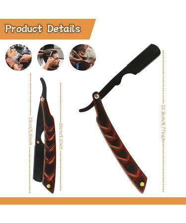 Professional Straight Edge Razor for Men - Wooden Handle Stainless Steel Close Shaving & Beard Shaping - Buy Online on GoSupps.com