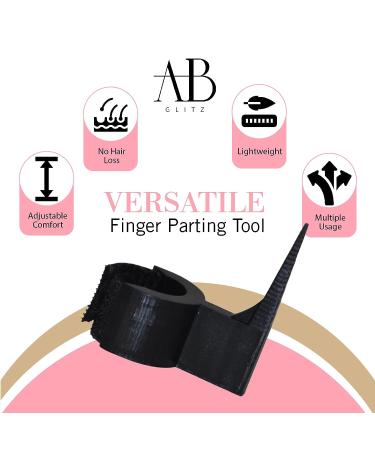Braid Aid Adjustable Finger Parting Tool - Stitch Braiding & Finger Comb Hair Tool - Lightweight & Great for All Hair Types - Black - Buy Online on GoSupps.com