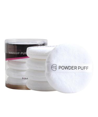 Hudhow's powder squad Pads |5 pieces of loose powder quacks round fluffy powder squabble soft washable body quack for loose powder body powder make-up powder blush white