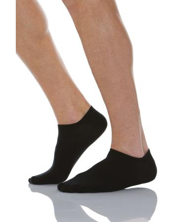 RELAXSAN 560S Diabetic No Show Socks for Men Women Low Cut Socks Breathable for Sensitive Feet Cotton and Crabyon 6 Black