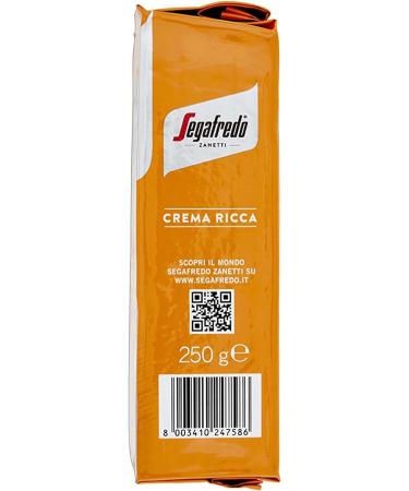 Segafredo Zanetti ground Coffee Crema Ricca (4 x 250 grams) - Suitable for Moka - Line le Classiche medium Roast intense Aroma and pleasant Creaminess - Buy Online on GoSupps.com