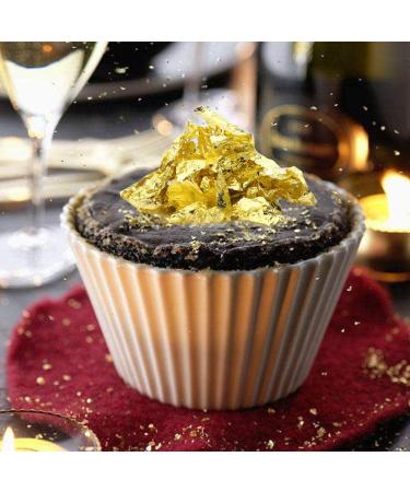 Uposao Edible Gold Foil Gold Leaf Flakes Gold Leaf Gold Edible Flakes Food Decorative Foil Paper for Kitchen Art Baking Chocolates Mousse Decorating - Buy Online on GoSupps.com