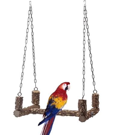 Bird Toys Wooden Perch For Large Birds Natural Wood Parrot Swing Chew Toy Easy To Install For African Greys Mini Macaws Bird Chew Toys Wood For Cockatiels Parakeets Lovebirds Conure Parrots - Buy Online on GoSupps.com