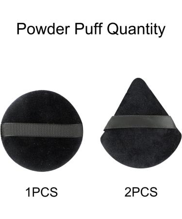Velour Powder Puff Set for Contouring - 3pc Triangle & Round Makeup Puffs - Buy Online on GoSupps.com