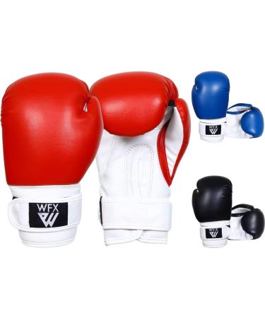 Children's box gloves for martial arts sparring junior gloves robust leather MMA training punching bag gloves muay thai kickboxing boys and girls red 4oz - Buy Online on GoSupps.com