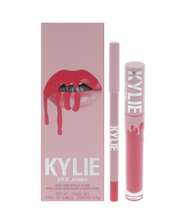 Velvet Lip Kit - 203 Party Girl by Kylie Cosmetics for Women - 2 Pc 0.10oz Velvet Liquid Lipstick 0.039oz Lip Liner