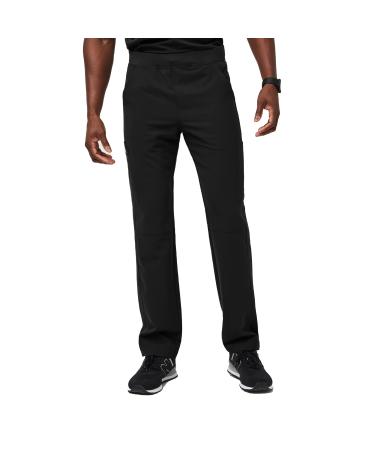 FIGS Axim Cargo Scrub Pants for Men Classic Fit Straight Leg 7 Pockets 4-Way Stretch Anti-Wrinkle Men s Scrub Pants Short Medium Black