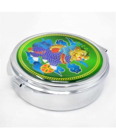 Feng Shui Abundance Pill Box with Chi Lin & Earring Storage | Portable Green Amulet - Buy Online on GoSupps.com