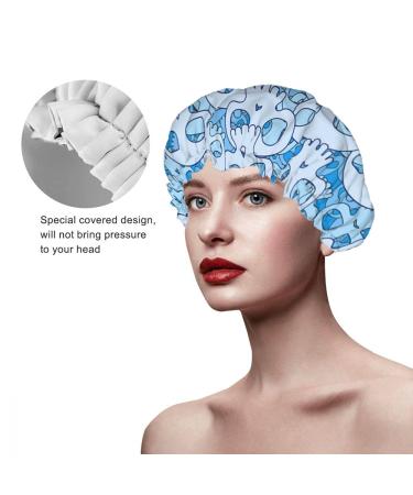 EKOBLA Funky Skull Shower Cap - Water Repellent & Reusable - Men Women Bath Hat - Buy Online on GoSupps.com