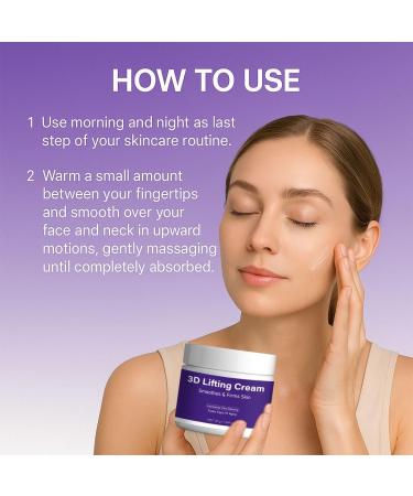 Euhrceudy 3D Lifting Cream - Anti-Aging Cream - Smoothes Skin Firms Elasticity Enhances Skin Density - For Facial and Neck Wrinkles 1.7 fl oz - Buy Online on GoSupps.com