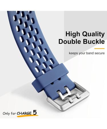Epova 3-Piece Adjustable Waterproof Bracelet for Fitbit Charge 5 & 6 - Soft Breathable Bands for Men & Women in Black Dark Blue Blue Gray - Buy Online on GoSupps.com