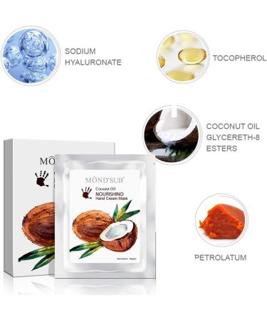 MOND SUB Coconut Oil Hand Mask Gloves for Dry Hands Set of 5 Pairs Moisturizing & Whitening Anti-Aging Hydrating Hand Care Gloves Soften Cutin/Supplement Nutrition Exfoliating - Buy Online on GoSupps.com