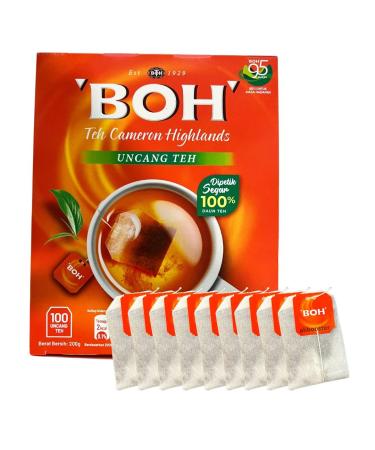 alibooster BOH Malaysian Black Tea 100 Bags of 2g Pure Tea in Infusion Rich and Robust Taste Without Artificial Flavors