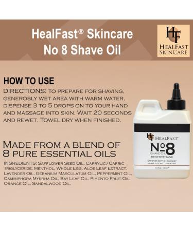 Skincare No 8 Shaving Oil | Best Pre Shave Oil for Men | Aromatic Essential Oils | Prevent Razor Burn & Ingrown Hair | 4 oz - Buy Online on GoSupps.com