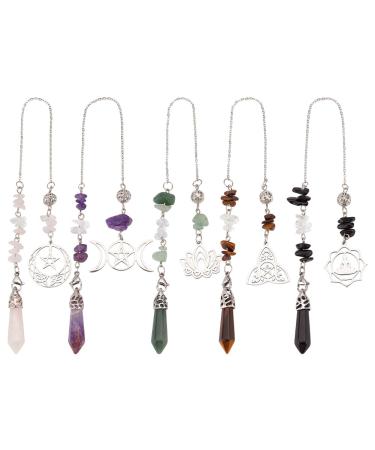 Unicraftale 5 pieces of pointed dinghy rod pendulum with gemstones 5 style star and moon cute sea animal pendant jewelry pendant for jewelry production DIY necklace bracelets earrings multicolored