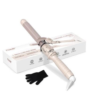 1 Inch Ceramic Curling Wand with Adjustable Temperature Dual Voltage Hair Styling Tool for Short & Long Hair - Curling Iron Glove Included