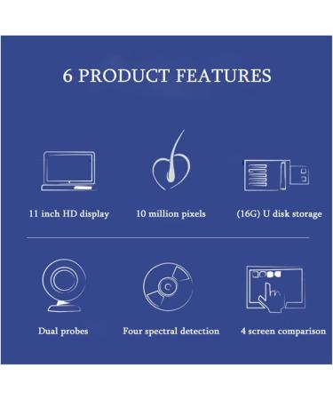 11 Inches Skin Diagnosis Hair Analyzer Hair Scalp Detector with 50X/200X Lens 4 Picture Comparison Same Time Follicles Oil Moisture Tester for Beauty Salons/Hair Salons/Skin Management - Buy Online on GoSupps.com