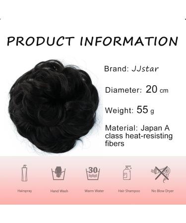 JJstar Curly Wavy Hair Scrunchies - Synthetic Chignon for Women & Girls (Off Black) - Buy Online on GoSupps.com