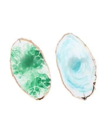 Palette de Nail Art Annulaire 2 Pi ces Planche de M lange de Vernis Ongles R sine Solide Couleurs Bleu et Vert Outil Professionnel et Personnel pour Manucure Usage Salon