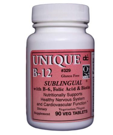 Unique B-12 Sublingual B Vitamins 90 vegi caps