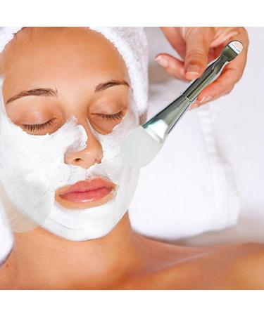 Face Maskk Applicator Double Head Comfortable Handle Face Brush Skincare Spatula Silicone Facial Mud Mixing Tool flexible Skin Care Tool for Makeup Accessories Silver - Buy Online on GoSupps.com