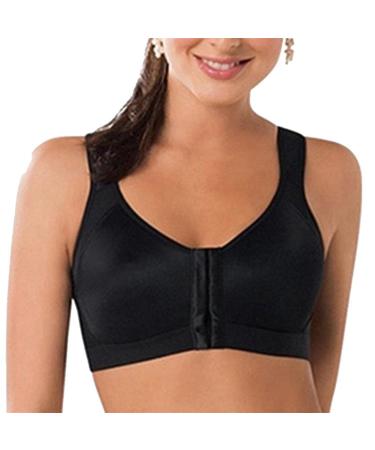 XWSM breast prosthesis bag closure front post surgical cotton fully mastectomy BH thin underwear women Top vest BH 42/95 (ABC) black